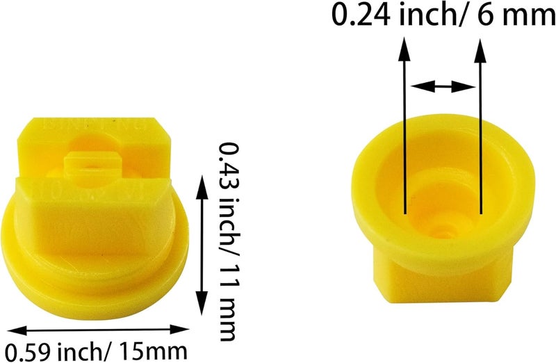 PDETVEO 10pcs Flat Fan Spray Tip, 110 Degree Plastic Flat Fan Sprayer Nozzles 0.2mm Orifice Diameter for Agricultural, Cleaning, Cooling, Yellow - Image 3